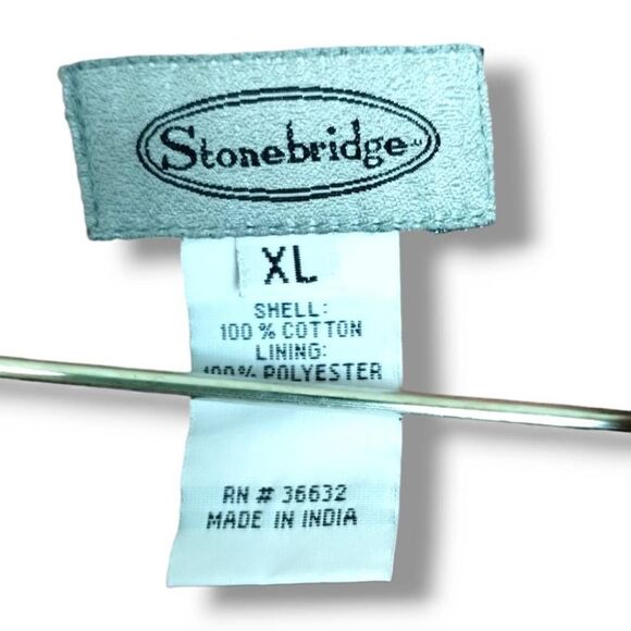 Vtg Stonebridge Womens Jacket‎ Sz XL Tan Black Buttons Decor Western Outdoors - Picture 12 of 14